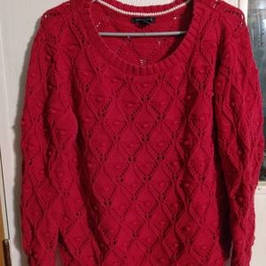 Red Tommy Hilfiger long sleeve sweater
